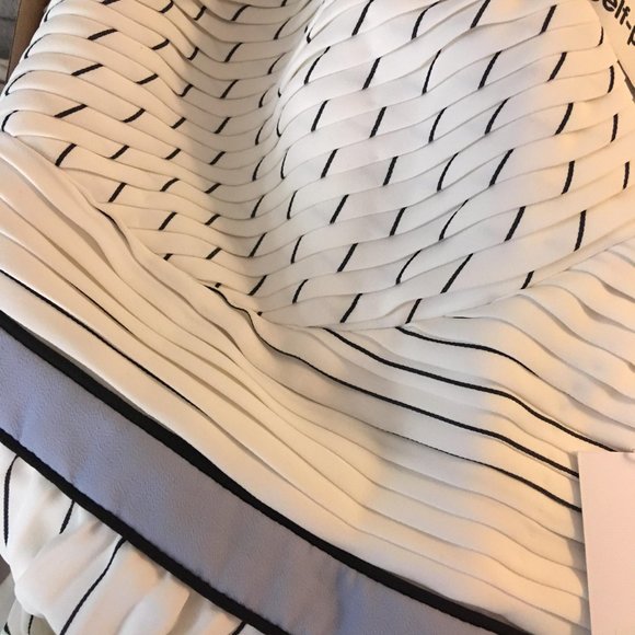 NWT In Box Self Portrait Pleated Stripe Flounce Maxi Strap Dress Blue Midband - Picture 5 of 11